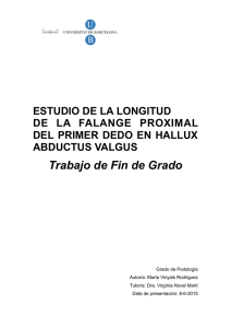 ESTUDIO DE LA LONGITUD DE LA FALANGE PROXIMAL DEL