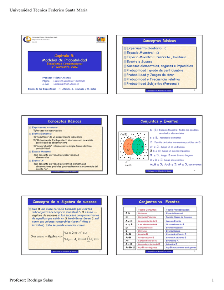 Capítulo 5: Modelos De Probabilidad Conceptos Básicos Conceptos