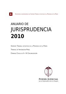anuario de jurisprudencia 2010 - Poder Judicial de la Provincia de