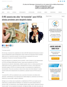 El IRS anuncia dos años “de transición” para FATCA