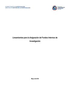 Lineamientos para la Asignación de Fondos Internos de Investigación