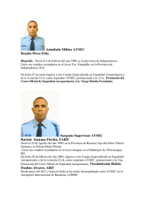 Asimilado Militar AVSEC Braulis Pérez Feliz. Sargento Supervisor