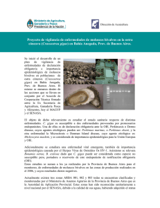 Proyecto de vigilancia de enfermedades de moluscos bivalvos