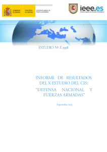 informe de resultados del x estudio del cis: “defensa nacional