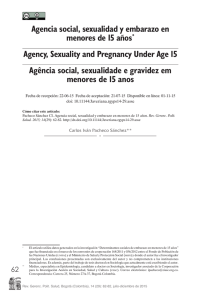 Agencia social, sexualidad y embarazo en menores de 15 años