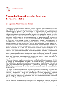 Novedades Normativas en los Contratos Formativos (2014)