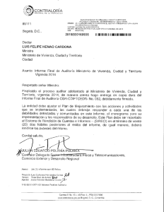 INFORME MINISTERIO DE VIVIENDA CIUDAD Y TERRITORIO