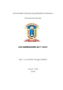 los generadores lex y yacc - Universidad Nacional Jorge Basadre