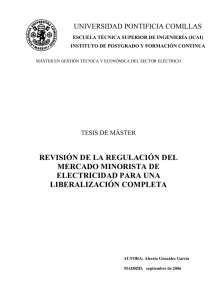 revisión de la regulación del mercado minorista de electricidad