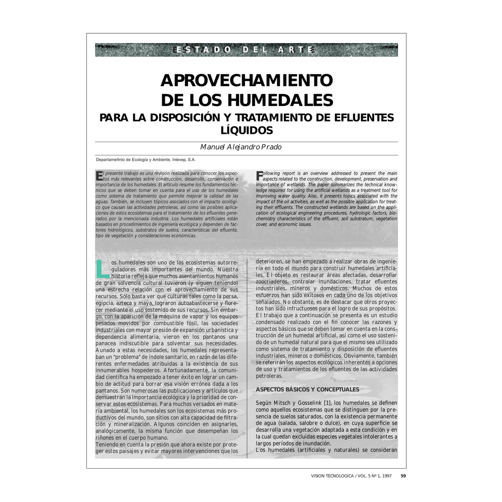 APROVECHAMIENTO DE LOS HUMEDALES