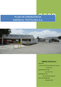 PLAN DE EMERGENCIA EMPRESA TEXTILERA S.A.