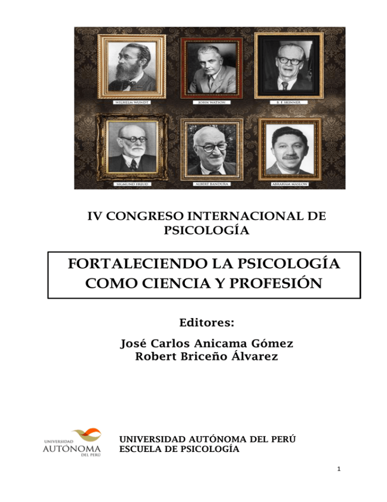 Fortaleciendo La Psicolog A Como Ciencia Y Profesi N