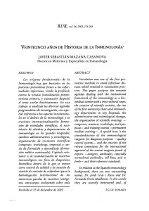 Veinticinco años de historia de la inmunología (LLULL, 2003)