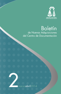 Boletín No. 2 de Nuevas Adquisiciones del Centro de Documentación