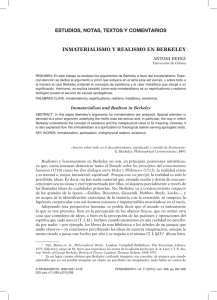 inmaterialismo y realismo en berkeley estudios, notas, textos y