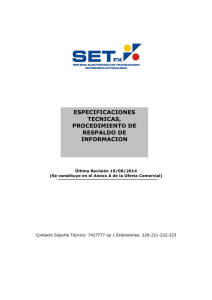 Especificaciones Tecnicas del Sistema Electrónico SET-FX