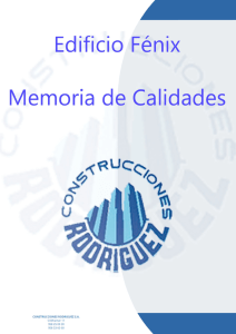 Memoria de Calidades - Construcciones Rodriguez SA