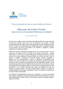 Discurso de Carlos Conde - Universidad Politécnica de Madrid