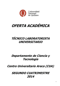 oferta académica - Universidad Nacional de Quilmes