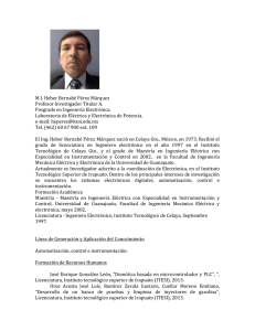 M.I. Heber Bernabé Pérez Márquez Profesor Investigador Titular A