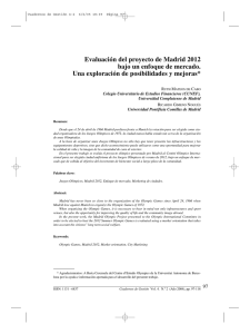 Evaluación del proyecto de Madrid 2012 bajo un enfoque de