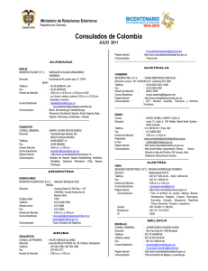 listado de los consulados colombianos
