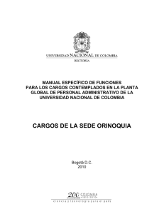 cargos de la sede orinoquia - Universidad Nacional de Colombia