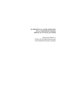 El Impuesto al Valor Agregado en la Comunidad Andina de