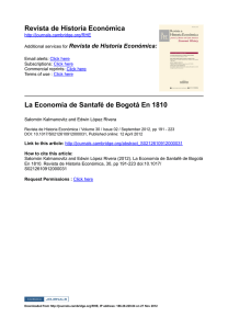 Revista de Historia Económica La Economía de Santafé de Bogotá