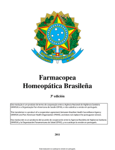 Farmacopea Homeop&aacute;tica Brasile&ntilde;a