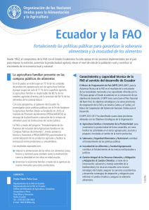 Ecuador y la FAO Fortaleciendo las políticas públicas para