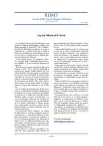 Ley de Fiducia en Francia - Revista de Derecho del Mercado