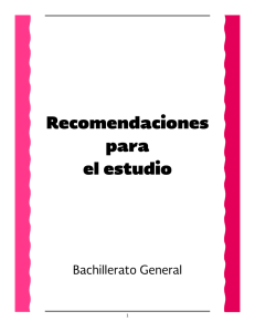 Recomendaciones. - Dirección General del Bachillerato