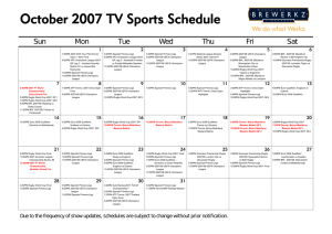 October 2007 TV Sports Schedule