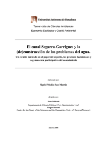 El canal Segarra-Garrigues y la (de)construcción de los