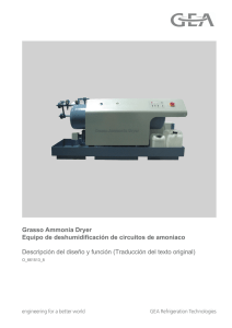 Grasso Ammonia Dryer Equipo de deshumidificación de