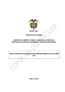 REPUBLICA DE COLOMBIA MINISTERIO DE AMBIENTE