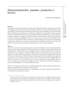 Democratizaci&oacute;n: pasado, presente y futuro