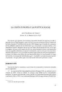 LA UNIÓN EUROPEA Y LA POLÍTICA SOCIAL