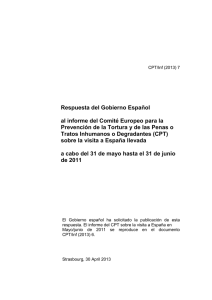 Respuesta del Gobierno Español al informe del Comité Europeo