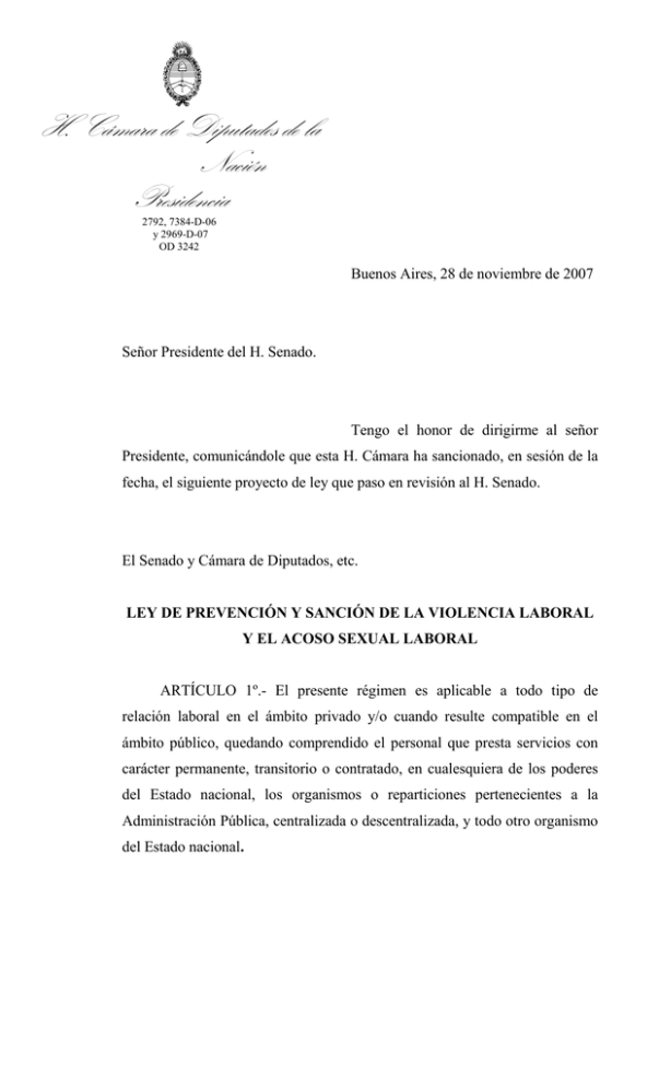 Ley De Prevenci N Y Sanci N De La Violencia Laboral Y El