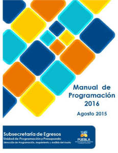 Manual de Programación 2016 - Gobierno del Estado de Puebla