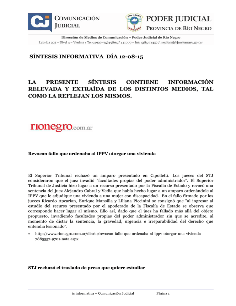 S ntesis Informativa D a 12 08 15popular 