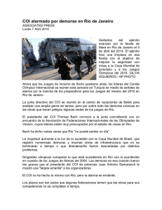 COI alarmado por demoras en Río de Janeiro