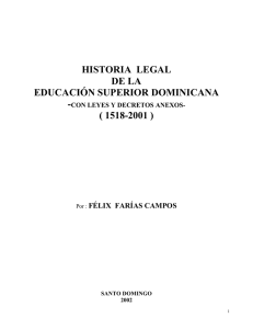historia legal de la educación superior dominicana
