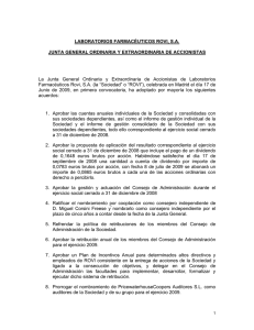LABORATORIOS FARMACÉUTICOS ROVI, S.A. JUNTA GENERAL