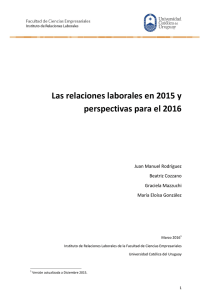 Informe anual de Relaciones Laborales - 2015