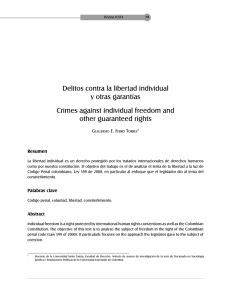 Delitos contra la libertad individual y otras garantías Crimes against