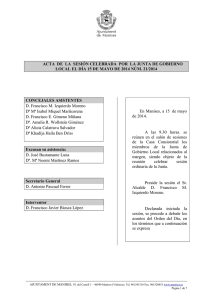 Acta nº 21 de la Junta de Gobierno Local del 15 de mayo de 2014