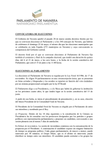 1 CONVOCATORIA DE ELECCIONES El Gobierno de Navarra